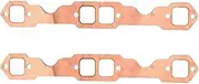 WUTONGMU 2pcs Square Port Copper Plating Header Exhaust Gaskets Reusable Fit for SBC Fit for Chevy 327 305 350