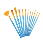 12Pcs/set Nylon Artist Paint Brush Professional Watercolor Acrylic Wooden Handle Painting Brushes Art Supplies Stationery