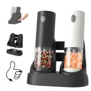 Electric Salt and Pepper Grinder Set Automatic Salt and Pepper Grinder Set wi...