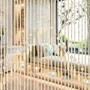 Foreate 52 Strands Wood and Bamboo Beaded Curtain for Doorway 35" x 75" Wooden Hanging Room Divider Decorative Handmade Doorway Bohemian Beads String Curtain Rustic Home Porch Bedroom Decor (Beige)