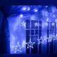 [特價]摩達客-LED燈造型滿天星星窗簾燈聖誕情境燈_藍白光透明線(附贈IC控制器)
