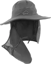 [CORHAD] Fishing Cap Mask Design Breathable Wide Brim Hat Summer Sun Hat for Women Men for Outdoor Sports Black