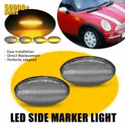 2x Clear LED Side Marker Light Dynamic Amber For Mini Cooper R50 R53 2002-2006 U (for: Mini)