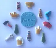 14 Edible Mixed Father’s Day Dad Cupcake Cake Topper Party Gift Present Plaque