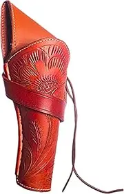 Hulara Full Grain Buff Leather Cross Draw Holster for 22 .38/357 .44/45 Cal Revolver - Western Gun Holder Fits 4" to 8" Barrel