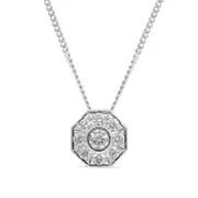 0.25 CT. T.W. Natural Diamond Octagonal Pendant in 10K White Gold