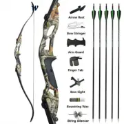 56inch Archery Recurve Bow 30-50lbs 3colors Bows with Spine 500 Carbon Arrow