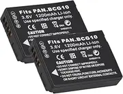 2 Packs 3.6V 1200mAh DMW-BCG10E Battery for Panasonic Lumix DMC-3D1 DMC-TZ7 DMC-TZ8 DMC-TZ10 DMC-TZ18 DMCTZ19