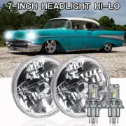 White 7" round Headlights Hi-Lo Fit Chevrolet Truck 1942-57 Bel Air 1953-57 (for: Chevrolet)