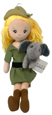 The Petting Zoo / Zookeeper Plush Girl Doll Blonde Hair with Elephant, 16"