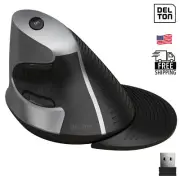 Delton S22 Vertical-Grip Ergonomic Wireless Computer Mouse - Black