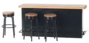 MINIATURE DOLLHOUSE 1:12 SCALE DINER 1950'S RETRO COUNTER W/ 3 STOOLS-T4239