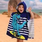 Kids Bathrobe Beach Towel Adorable Hooded with Cute Cartoon Design Highly