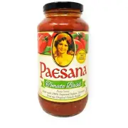 PAESANA TOMATO BASIL Pasta Sauce, 25 oz - From 100% Italian Plum Tomatoes