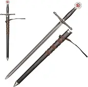 HEROSPLAY 23.4" Stainless Steel Medieval Templar Knights Crusader Sword for Cosplay, Collection, Costume Dress-Up Props