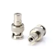 BNC Male to RCA Female Adapter - CCTV Connector Coupler Plug - 100 Pack