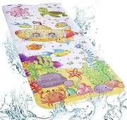 Bath Mat, Anti Slip Toddler Shower Mat, Nonslip Shower Mat with Suction Cups, Cute Cartoon Patterned Kids Bath Mat, Machine Washable Bathtub Mat for Children (Vertical Submarine)