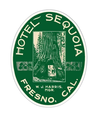 HOTEL SEQUOIA Fresno Vintage Sticker
