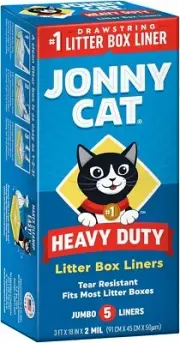 Jonny Cat Heavy Duty Jumbo Tear-Resistant Litter Box Liners, 5 Count free shipp