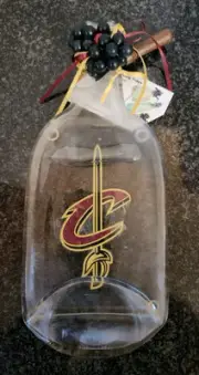 CLEVELAND CAVALIERS RECYCLED GLASS BOTTLE SERVING CHEESE BOARD - ONE OF A KIND