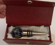 Gemstone World Globe Wine Stopper New In Gift Box Blues & Silver Tone