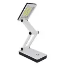Compact White LED Desk Lamp with Touch Control Foldable Design Reading Light