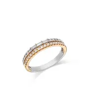 Bloomingdale's Fine Collection Diamond Round & Baguette Double Band in 14K White & Yellow Gold, 0.38 ct. t. w.