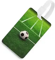 [TKJMCSW] Grass Field Soccer Playground Luggage Tags for Suitcases Travel Tags for Luggage Travel Bag Tags Luggage Identifiers Tags Baggage Name Tag Backpack Labels Carry Ons Tags for Men Women