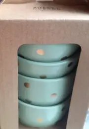 Robert Gordon Green Polka Dot Set 4 Condiment Sauce Bowls