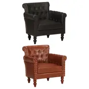 Armchair Real Goat Leather Single Living Room Furniture Black/Brown vidaXL