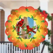 Wind Spinner Metal Cardinal Hanging Outdoor Indoor Kinetic Garden Art Decoration