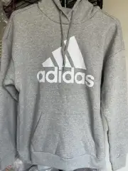 NWT Adidas Women’s Essential Badge Sport OVERSIZED Hoodie Sweatshirts $55 HD1748