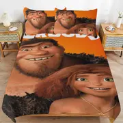 v2740 Bed Sheets Bedding The Croods Cartoon Bedding Sets Ultra Soft Skin-Friendly Duvet Cover 3 Piece, Cute Comforter Cover Bed Set for Boys Girls Ki