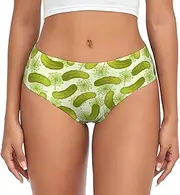 [SAAKE] Sushi Dill Pickles Print Women's Briefs XS S M L XL XXL 3XL 4XL Plus Size Briefs Bikini Ladies Underpants