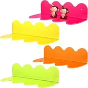 Soaoo 4 Pack Acrylic Small Floating Shelves Neon Acrylic Shelf Funky Small Floating Shelf Colorful Display Shelf with Screw Wall Mounted Display Stand for Plants Makeup