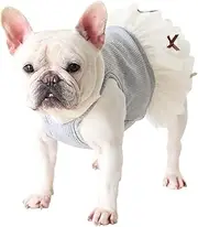 Moorfowl French Bulldog Pink Tutu Dress for Dogs Girls Little Bowknots Vest Gauze Skirt for Pug Corgi Party Tulle Dress Summer