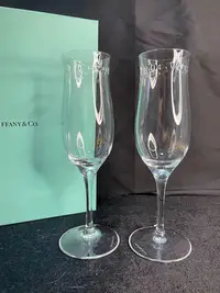 在飛比找Yahoo!奇摩拍賣優惠-Tiffany & co.蒂芙尼水晶香檳杯 紅酒杯 郁金香杯