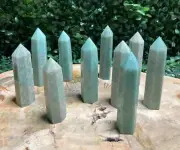 Small Natural Amazonite Tower, Mini Amazonite Stone Point 4"