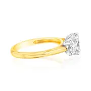 Luminesce Lab Grown 18ct Yellow Gold 1.5 Carat Trilogy Diamond Ring, M