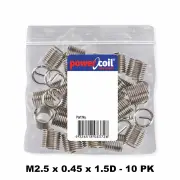 Powercoil 3520-2.50X1.5DP - Thread Inserts M2.5 x 0.45 x 1.5D - 10 Pack