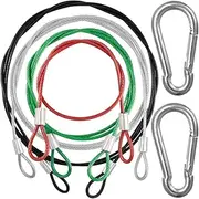 4 Pack Safety Stainless Steel Tethers DanziX Colorful Coated Lanyards for All GoPro Hero Series and Other Camera Devices0.08 inch Diameter CablesProtect Your Value - Red Green Silver Black