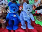 Clubby I & II Ty Beanie Baby Rare w/ Hologram Tag Errors 1998/99