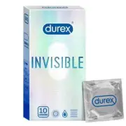 Durex Invisible Super Ultra Thin Condoms for Men - 10 Count - Free Shipping