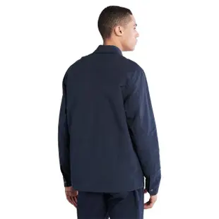 【Timberland】男款深藍色Oversized 寬版襯衫外套(A5QRZ433)