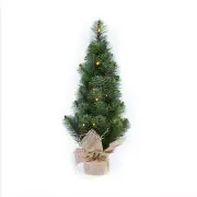 60 cm LED Christmas Tree In Hessian Pot With Warm Lights Xmas Party Home Decor