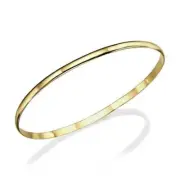 Moroccan Bangle Bracelet in 14K Yellow Gold Smooth Shiny Solid Stacking Jewelry