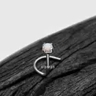 14 Karat White Gold Prong Set Fire Opal Top Nose Screw Ring