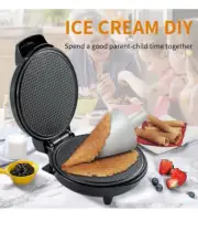 Electric Ice Cream Egg Waffle Cone Maker Machine 10'' With Cone Roller Nonstick