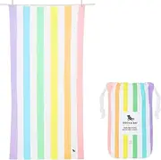 Dock & Bay Beach Towel - Quick Dry, Sand Free - Compact, Lightweight - 100% Recycled - Includes Bag - Summer - Unicorn Waves - Extra Large (200x90cm, 78x35)