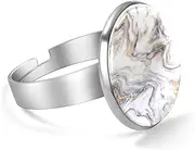 [FVQL] Adjustable Ring for Girls, Marble Texture Print